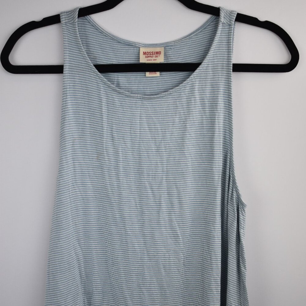 Mossimo Women's Tank Top Baby Blue and White Stripes Size Small